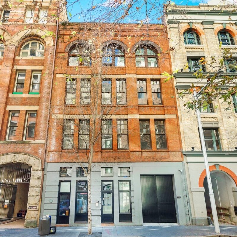 A front face view of a large brick Kent street building