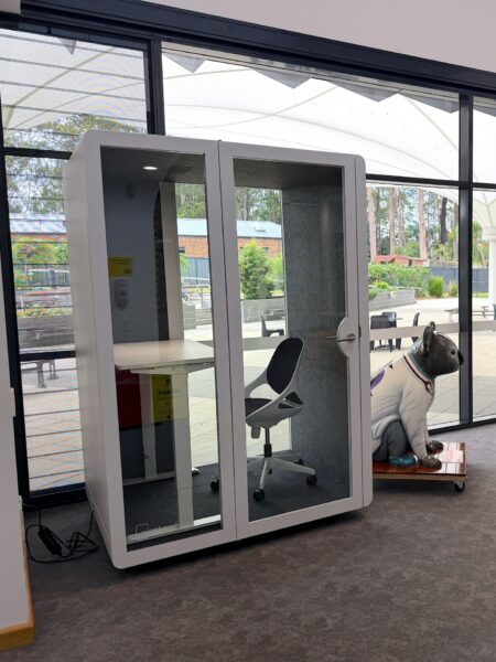 A Silent Pod privacy pod situated in The Pillars club
