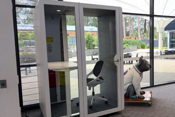 A Silent Pod privacy pod situated in The Pillars club